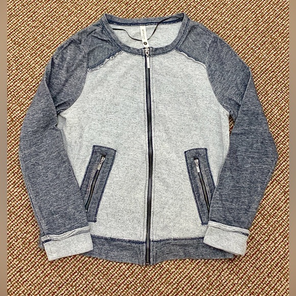 Women's Small Kensie Pieces Cotton/Viscose Blend Pocketed Full Zip Sweatshirt - Picture 3 of 11